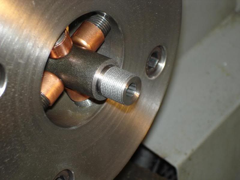 homemade lathe chuck for barrel work. 4x4 and Off